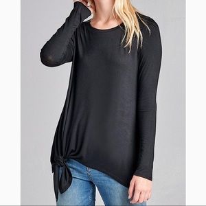 Long sleeve knot rayon spandex knit